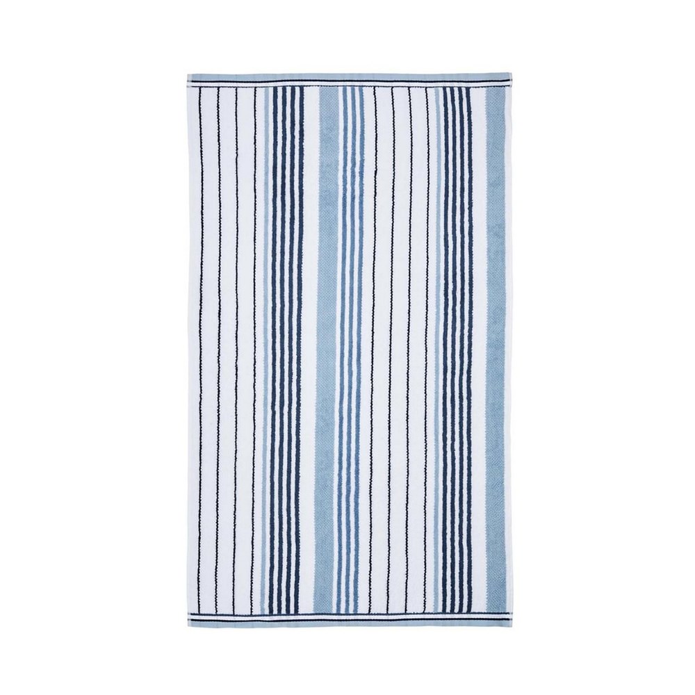 Azora Striped Towels by Bedeck of Belfast in Chambray Blue